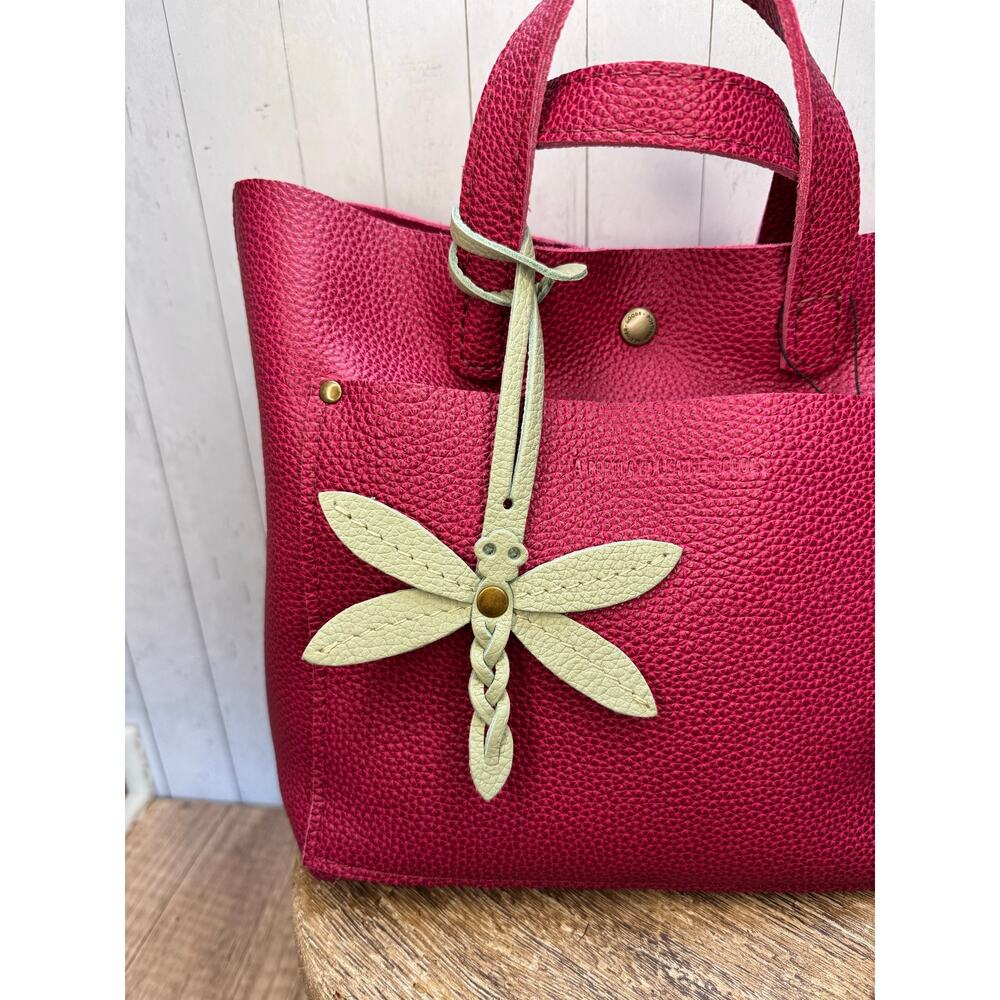 Portland Leather Dragonfly Charm PISTACHIO Green Purse Charm FAST SHIP Bag Charm